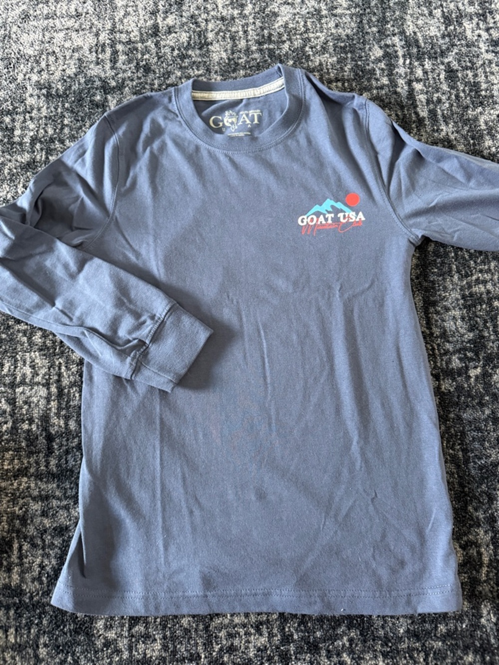 Goat Long Sleeve Crewneck T-Shirt - Blue